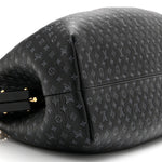Calfskin Nanogram Embossed Clutch Black
