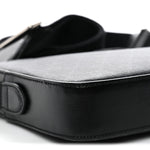 GG Supreme Monogram Azalea Calfskin Retro Interlocking G Wristlet Shoulder Bag Black
