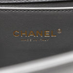 Caviar Quilted Medium Boy Flap Dark Grey