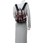 Monogram Multicolor Floral Embroidered Large Retro Interlocking G Three Pocket Backpack Pink Blue Multicolor