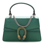 Dollar Calfskin Crystal Mini Dionysus Top Handle Bag Emerald