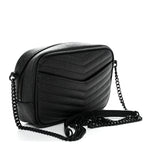 Grain De Poudre Matelasse Monochrome Monogram Mini Lou Camera Bag Black