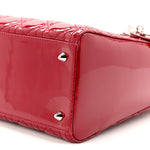 Patent Cannage Medium Lady Dior Red