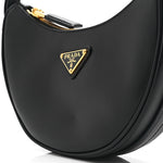 Soft Calfskin Mini Arque Shoulder Bag Black