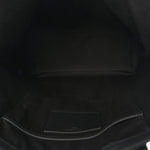 Canvas Calfskin T-Bar Shopping Bag Black