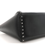 Vitello Small Rockstud Double Handle Tote Black