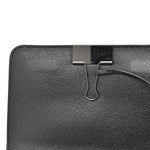 Saffiano Striped Mini Diag Binder Clip Bag Black White Yellow