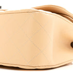 Caviar Quilted Jumbo Double Flap Beige Clair