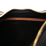 Smooth Calfskin Medium Strap Ava Shoulder Bag Black Tan