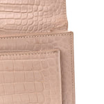 Calfskin Crocodile Embossed Medium Monogram Sunset Rose Antic