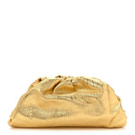 Metallic Bark Calfskin Embossed The Pouch Oversized Clutch Oro