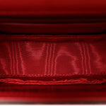 Moire Fabric Calfskin Rhinestone Monogram Monochrome Lizard Embossed Mini Bamboo 1947 Top Handle Chain Bag Red