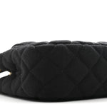Jersey Quilted Small Wavy CC Hobo Black