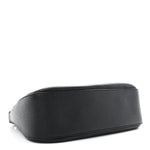 Vitello Daino Soft Zippered Hobo Shoulder Bag Black