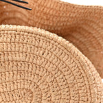 Raffia Calfskin Paulas Ibiza Balloon Ruffle Basket Tote Bag Natural Tan