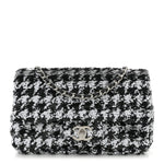 Sequin Houndstooth Small Flap Black White