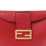 Vitello Grace Suede Small Croissant Hobo Rosso Cardinale