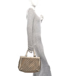 Monogram Medium Abbey Tote White