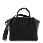 Shiny Lord Calfskin Small Antigona Black