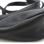 Grained Calfskin Small Slouchy Banana Bag Black
