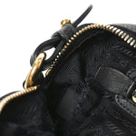 Glace Calfskin Embossed Logo Crossbody Black
