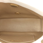 Shiny Lambskin Quilted Mini Flap White