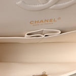 Caviar Quilted Medium Double Flap White
