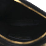 Lambskin Quilted Round Le Maillon Round Tassel Chain Crossbody Bag Black
