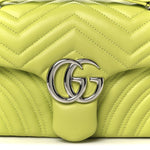 Calfskin Matelasse Medium GG Marmont Shoulder Bag Bright Green
