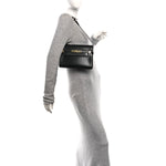 Smooth Calfskin Small Manhattan Shoulder Bag Black