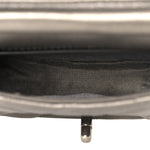 Metallic Calfskin Quilted Mini Coco Mail Clutch Ruthenium