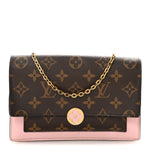 Monogram Flore Chain Wallet Rose Ballerine
