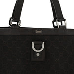 Denim Monogram Large Abbey Tote Dark Brown