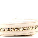 Lambskin Quilted Chain Around Pouch Hobo White