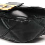 Calfskin Quilted Medusa Small Top Handle Shoulder Bag Black