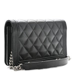 Caviar Quilted Boy Wallet On Chain WOC Black