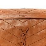 Crinkled Calfskin Matelasse Monogram Medium Niki Chain Satchel Caramel