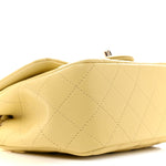 Lambskin Quilted Mini Square Flap Light Yellow