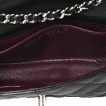 Lambskin Quilted Double Mini Flap Crossbody Black