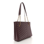 Grain de Poudre Matelasse Chevron Medium Tribeca Shopping Bag Rouge Legion