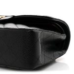 Caviar Quilted Small Double Flap Black