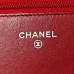 Lambskin Quilted Wallet On Chain WOC Red