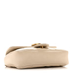 Calfskin Matelasse Super Mini GG Marmont Shoulder Bag White