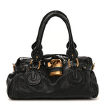 Calfskin Medium Paddington Satchel Black