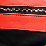 Matte Goatskin Rubber Covered Classic Hardware Envelope Clutch Rouge Ambre