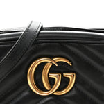 Calfskin Matelasse Small GG Marmont Chain Shoulder Bag Black