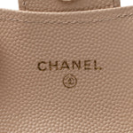 Caviar Quilted Mini Chain Belt Bag Light Beige