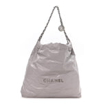 Shiny Calfskin Quilted Chanel 22 Grey
