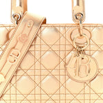 Metallic Lambskin Cannage Small My ABCDior Lady Dior Rose Gold