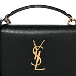 Coated Bark Calfskin Sunset Chain Wallet Black